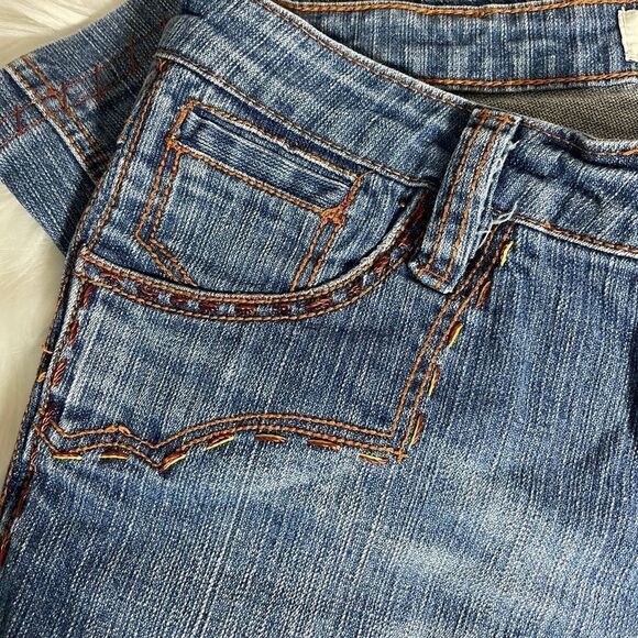 Antik Denim Boho Flare Leg Topstitched Mid-Rise Jeans Sz 28 - Picture 8 of 10
